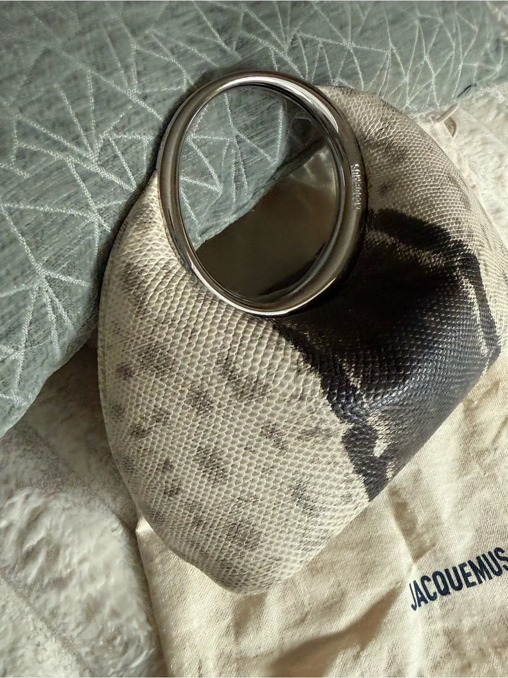 Jacquemus Le Petit Calino Snakeskin Embossed Leather Top Handle Bag NWT